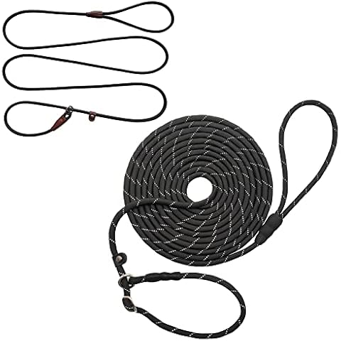 BTINESFUL 7FT Slip Lead Dog Leash + 10FT Anti-Choke Slip Lead Reflective Dog Leash for Small Medium Dogs Cover