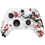 eXtremeRate Front Gehäuse Case für Xbox Series X/S Controller Model 1914, DIY-Ersatz Hülle Faceplate Skin Shell Cover Zubehör für Xbox Core Controller(Winter Pflaumeblüte)-KEIN Controller