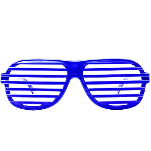 Fun Central - 12 Pack Retro Slotted Shades In Assorted Colors | In Bulk | Retro 80S Party Supplies, Synthwave, Party Supplies, 4Th Of July, Raves, Edm, Pride Events. #TOP4