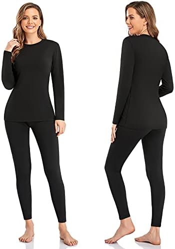 SIMIYA 2 Pack Thermal Underwear for Women Long Johns Winter Warm Fleece Lined Base Layer Set Cold Weather Top and Bottom
