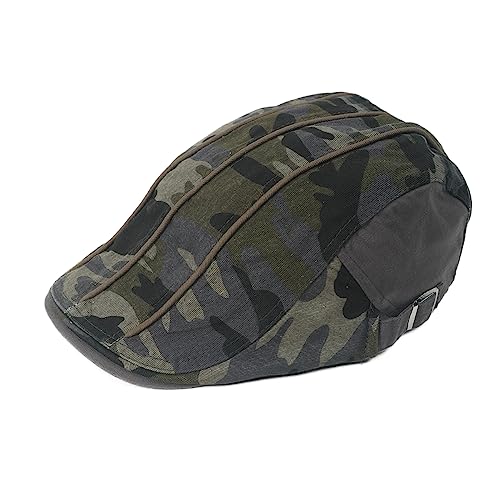 Leucos Ticte Men's Camouflage Newsboy Cap Cotton Driver Outdoor Flat Hat #TOP4