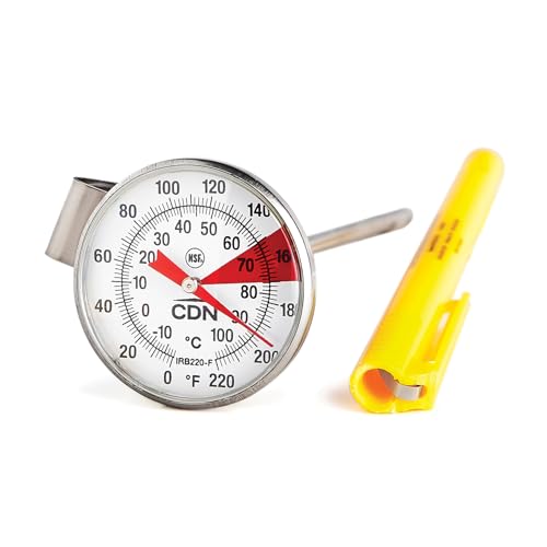 CDN ProAccurate® Instant Read Beverage Frothing Thermometer with Clip for Precise Temperature Measurement, 5