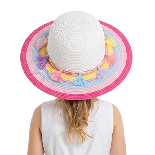 PinkSheep Girls Sun Hat,Cute Summer Straw Beach Hat for Toddler Kids by PinkSheep - Used condition - Image 9