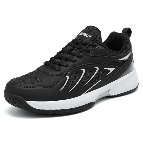 EADNLY Mens Pickleball Shoes Wide Toe Box All Court Tennis Sports Black
