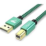 USB Printer Cable, USB 2.0 Type A Male to B Male, Nylon Braided Scanner Cable Compatible with HP, Dell, Lexmark, Xerox, Samsung and More (5M)