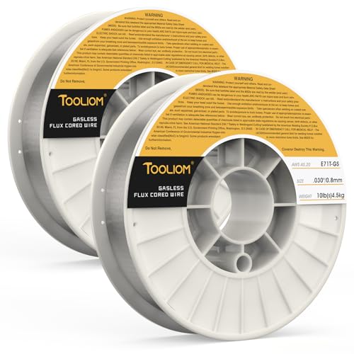 Image of TOOLIOM E71T-GS 0.030 inch Gasless Flux Core Welding Wire 10LB, 2PCS | Welds carbon steel in all positions, minimal spatter, easy slag removal