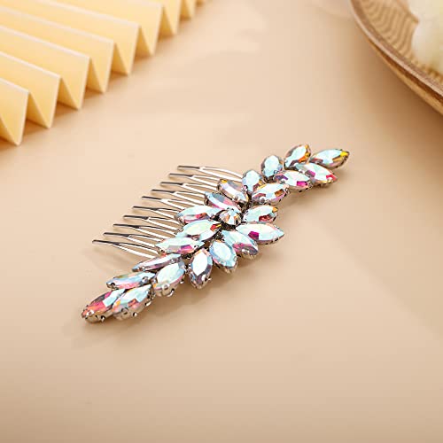 Beryuan Ab Color Crystal Hair Comb Slide For Brides Wedding Handmade Hair Accessories For Women Girls #TOP2