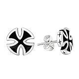 SwirlColor 2 Pieza Pendientes Negro Cruz Pendientes Hombre Aretes para Piercing Oreja