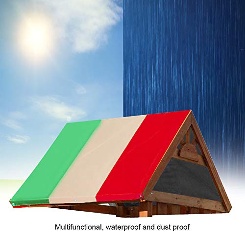 210D Oxford Cloth Swing Set Canopy Outdoor Roof Cover Waterproof Replacement For Backyard,Kids Playground And Other Outdoor Activities 52" X 89" (Green Red Beige) #TOP6