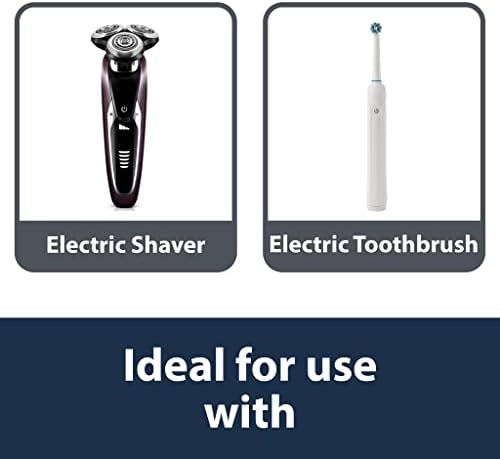 Heavy Duty, Electric Shaver / Toothbrush Plug Adapter Charger for Bathroom Socket Convertor White UK 2 Pin To 3 Pin, 1A Fused, Razor Shavers Adaptor, Travel Accessories by Pipestation®