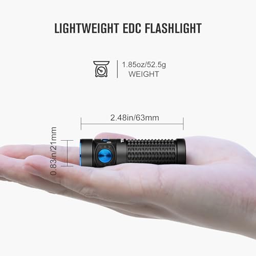 OLIGHT Baton4 Rechargeable EDC Flashlight, LED Pocket Flashlight 1300 Lumens with Magnetic Charging Cable, Small Powerful Bright Flashlight IPX8 Waterproof for Home, Camping, and Emergencies (Black) - Image 4
