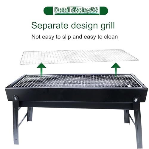 Outdoor Barbecue Grill Picnic Charcoal Grill Home Balcony Dining Table Garden Camping Charcoal Grill Portable Folding Barbecue Grill(Size:Small size 35 * 17 * 23 (cm)) - Image 4