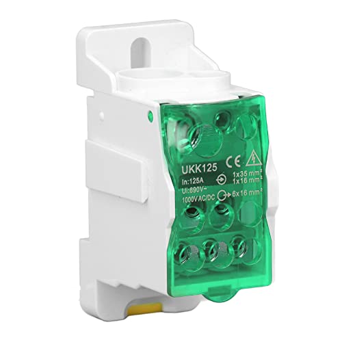 Image of Uadme DIN Rail Junction Box, 690V 125A, Terminal Block, Green