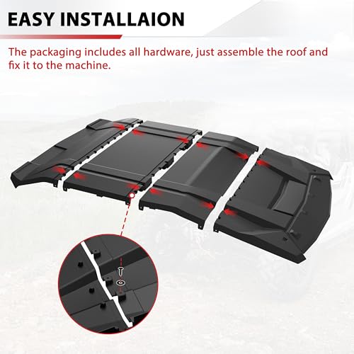 POKIAUTO Sport Roof for Polaris General 17-25, Heavy Duty Plastic Combination Dustproof Poly Roof Top for Polaris General 4 1000/ XP 4 1000 2017-2024 2025 Accessories(4PCS, 2883781) by POKIAUTO - Image 6