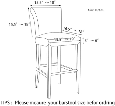 Stretch Bar Stool Covers, Pub Chair Slipcovers, 2-Pack Protector for Short Swivel Dining Chairs, Durable and Stylish Barstool Slipcovers for Home Decor