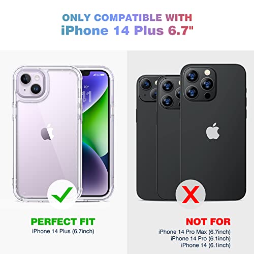 Diaclara Designed For Iphone 14 Plus Case, Full Body Rugged Case With Built-In Touch Sensitive Anti-Scratch Screen Protector, With Camera Lens Protector For Iphone 14 Plus 6.7" (Clear) #TOP6