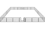 Yaheetech 32 Panels 24-inch Dog Pens- Heavy Duty Metal Foldable Pets Dog Exercise Pen Playpen Barrier Kennel with Door for Cat Duck Chicken Puppy Fence Outdoor Indoor Black