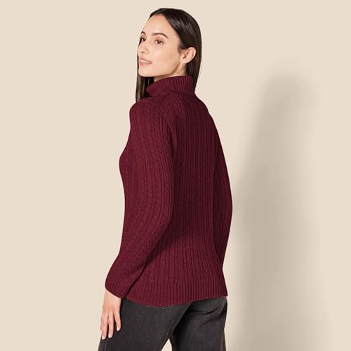 Image of Amazon Essentials Women's Long Sleeve Fisherman Cable Knit Turtleneck Sweater (Available in Plus Size)