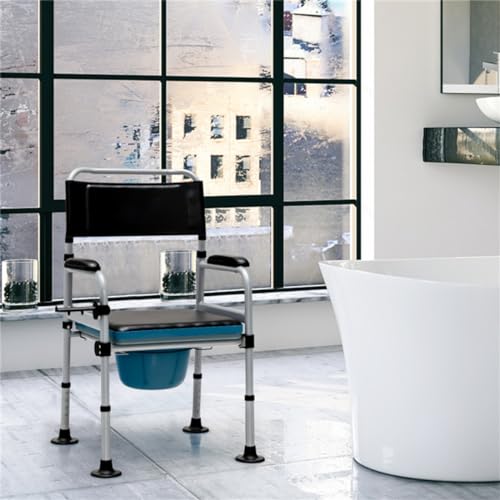 Folding Bedside Commode Chair, Portable Toilet,Bathroom Chair – Bedside Commode Chair for Toilet – Toilet Seat & Shower Chair – Raised Toilet Seat with Handles 23