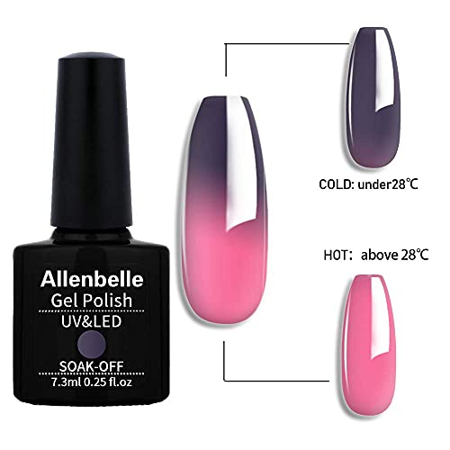 Allenbelle Color Changing Gel Nail Polish Gift Set Color Changing Gel Polish Set Mood Soak Off Uv Led Gel Nail Polish 006 #TOP5