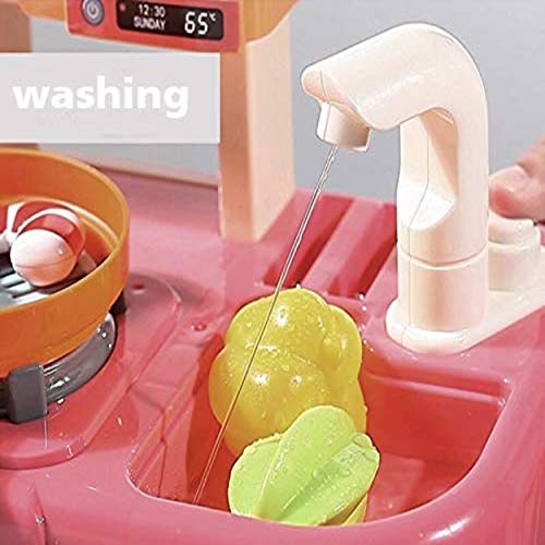 Image of Kids Kitchen Playset, & Sounds, Play Sink Suitcase Shape Kitchen Hand Bag Accessories Set for 4 Year Old Girls