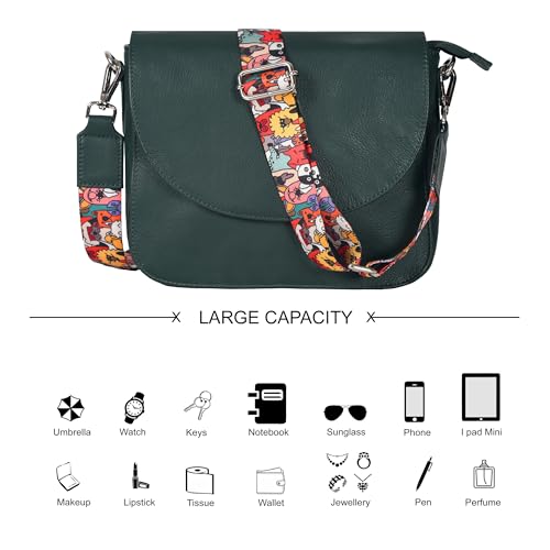 Image of Ozora Genuine Leather Crossbody Bag for Women, Adjustable Strap