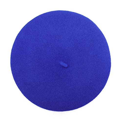 ZLYC Wool French Beret Hat Solid Color Beret Cap for Women Girls (Fantasy Blue)