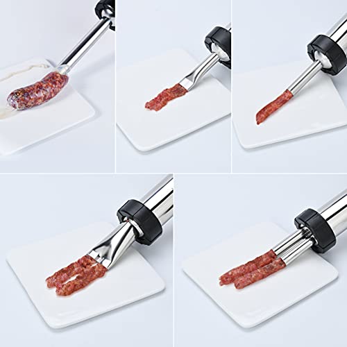 Image of Professional Beef Jerky Gun Kits, Stainless Steel Jerky Maker, Jerky Cannon, Meat Gun with 5 Stainless Nozzles and 5 Brushes