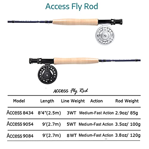 ANGLER DREAM Fly Fishing Rod and Reel Combo 3 WT Fishing Combo for Starter 4 Pieces Fly Rod Kit