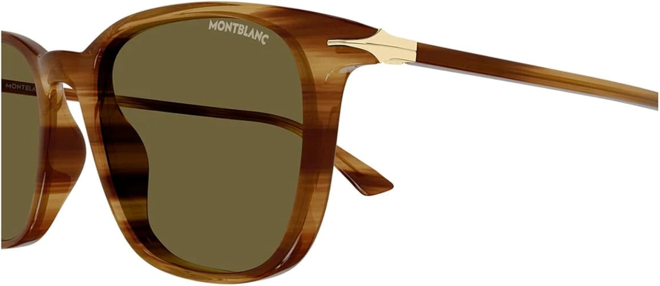 MONTBLANC MB 0338S 004 Brown Plastic Square Sunglasses Brown Lens