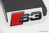 audi s3 8l tuning schweiz das Maße des Emblems steht auf dem Bild.