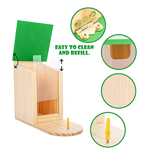 Wehhbtye Squirrel Feeder Box-Wood Handcrafted Chipmunk Picnic Table Feeder Bench Feeders,Pine House with Screws for Squirrel Feeding Station Hanging Outside Garden Yard(Assembly Hardware Included) - Thumbnail 3