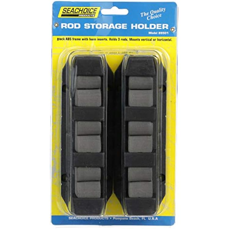 Seachoice 3-Rod Storage Holder, Black, ABS Plastic