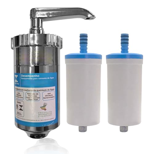 Kit 2 Refil Universal + Copo Torneira Universal Filtro Abs Metal Cozinha Gourmet Pia (Copo Torneira