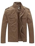 Details: Metallischer Kupferreißverschluss und Druckknöpfe bieten eine bessere Textur für diese Jacke. Schulterlaschen- und Ärmeldesigns für einen schneidigen und tapferen Look