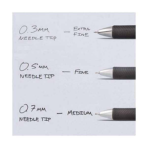Pentel EnerGel RTX Gelschreiber, einziehbar, feine Spitze, Nadelspitze, rote Tinte, 12 Stück (BLN75-B) – Bild 9