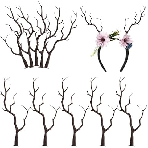 KESYOO 10pcs Decorative Antler Branches, Artificial Antler Dried Tree Branches, Black, 5. 90 X 1. 96 X 0. 19 Inch, Vase Filling Branches for Home Decor Cover