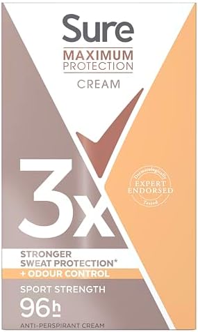 Sure Women Maximum Protection Sport Strength Antiperspirant Deodorant Cream Stick with 3x stronger* sweat protection for 96 hour sweat and odour protection 45 ml - View 3