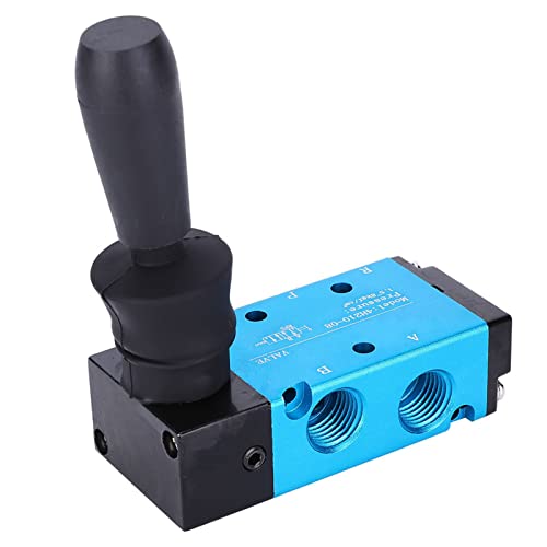 ANKROYU Hand Lever Pneumatic Valve, Hand Push Valve Aluminum Alloy 2 Position 5 Way 1/4in Air Component, Hand Control Valve Industrial Toggle Valves