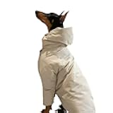Winter Big Dog Solid Color Warm Cotton Clothes Medium and Large Oversized Dogs Go Out Cold Warm Cold Weather Coat (Beige,4XL)