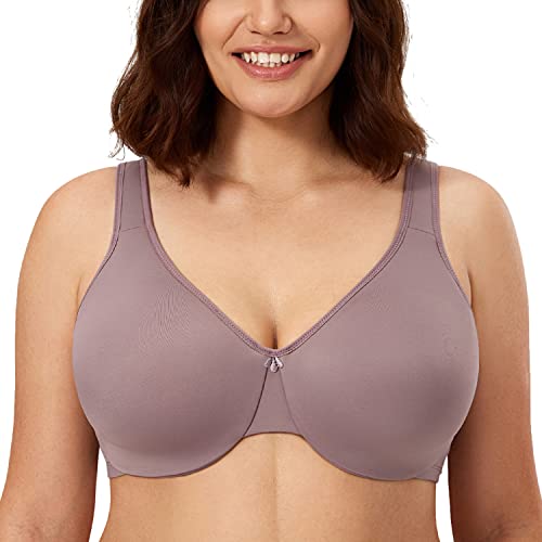 Calvena Women's Minimizer Bra Full Coverage Plus Size Smooth Underwire Seamless Bra Mochaccino 40C #TOP29