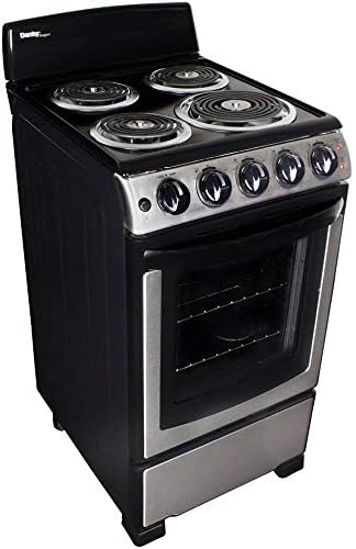 Danby Designer 20-in. Electric Range with Coil Elements and 2.3-Cu. Ft. Oven Capacity in Stainless Steel/Black