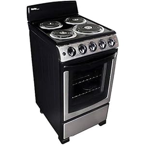 Danby Designer 20-in. Electric Range with Coil Elements and 2.3-Cu. Ft. Oven Capacity in Stainless Steel/Black