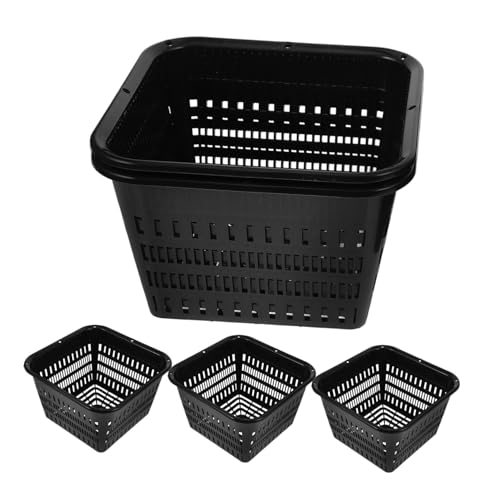 Milisten Set 4 Pezzi Vasi Di Rete in Plastica Per Coltivazione Fuori, Cestini Di Rete Per Piante Da Giardino e Balcone, Resistenti e Traspiranti Per Coltivazione Senza Terra