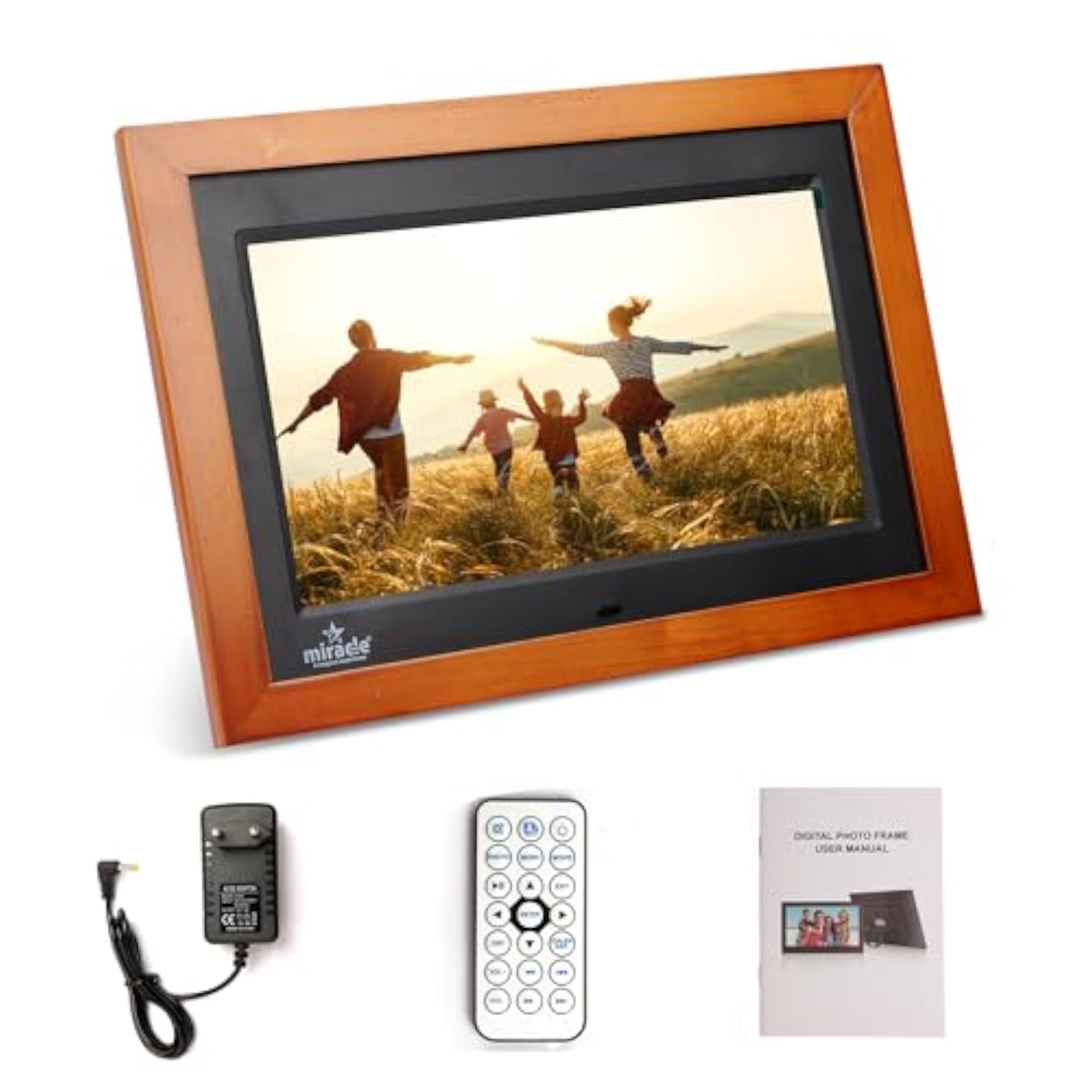10 IPS Wooden Photo Frame with 8GB Memory and High-Def Display