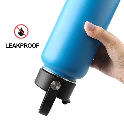 Lid Compatible with Hydro Flask 12 16 18 20 32 40 OZ，Spout cap for Wide Mouth Hydroflask Accessories, Lid Replacement top with Flex Strap Handle, Leak-proof Flask Cap for Hydro Flask Mug, Black - Thumbnail 6