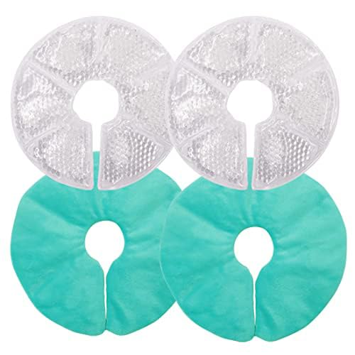 Breast Therapy Ice Packs, Hot and Cold Breast Pads, Breastfeeding Essentials Large Gel Bead Packs for Moms
