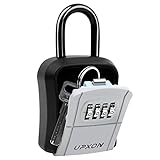 UPXON Key Lock Box, Small 4 Digit Combination Lock Box for House Keys, Portable Key Storage Box with