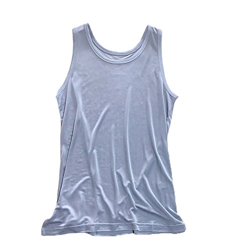 Camiseta de seda de morera 100% hombre punto de seda gris M básica