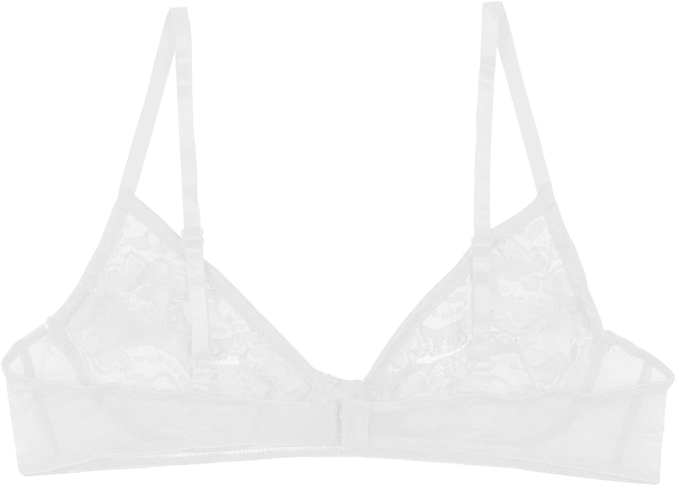 iEFiEL Women Lingerie Soft Sheer Lace Floral Bras Spaghetti Shoulder Straps Bralette Wire-Free Unlined Bra Top